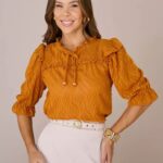 Blusa Crepe Mangas 2/4