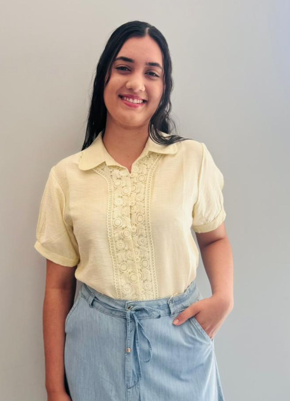 Camisa Detalhe Guipir