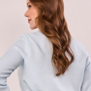 Camisa feminina Maquinetada Azul Fascinius com Bordado - PP