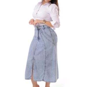 Saia Jeans Vechi 85cm Tam. 42 Estilo com Toque Único