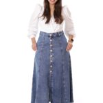 Saia Longa Jeans Moda Evangélica