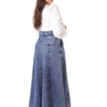 Saia Longa Jeans Moda Evangélica