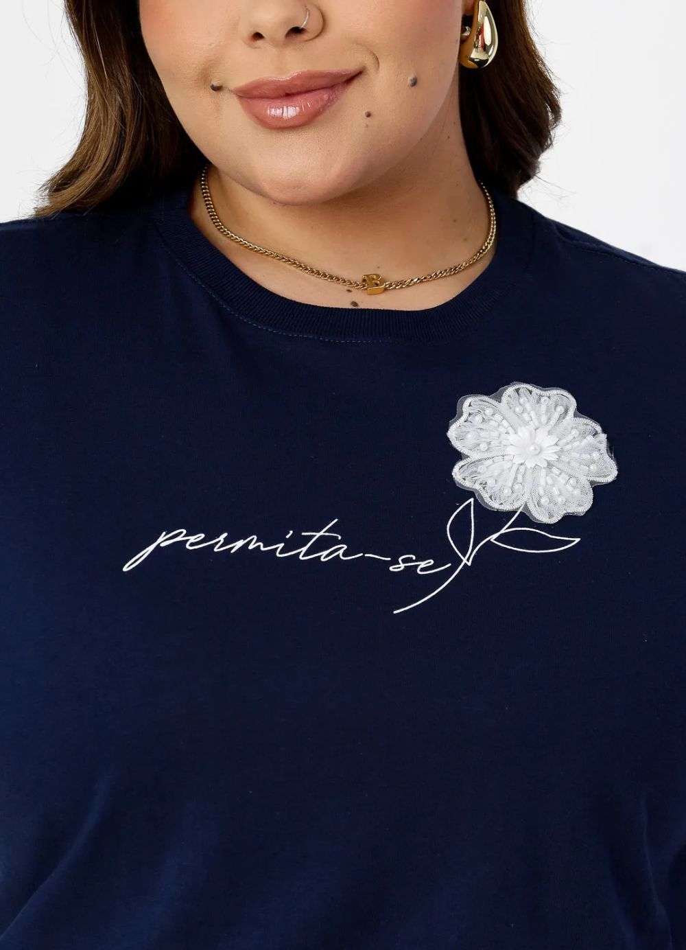 T-shirt plus size flor