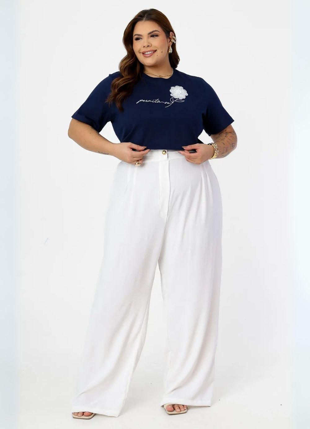 T-shirt plus size flor