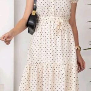 Vestido Isis Estampa Poa com Charme Atemporal