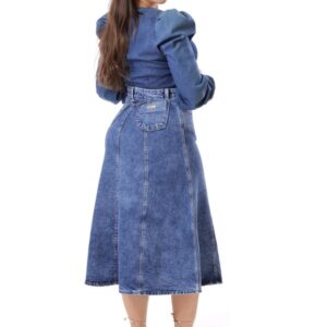 Saia Jeans Vechi Azul Estilosa 80cm 46
