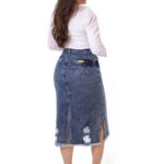 saia jeans longa