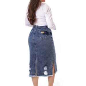 Saia Jeans Longa Vechi Elegante 75cm 42