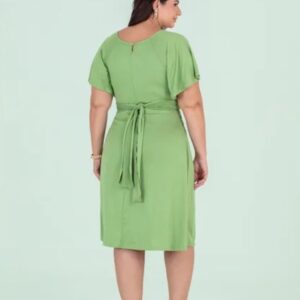 Vestido de Suede Plus Size com Faixa para Amarração Tam. GG
