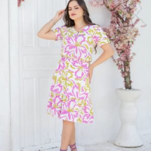 Vestido de Viscolinho com Forro Elegante Ilumny