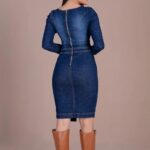 vestido jeans longo