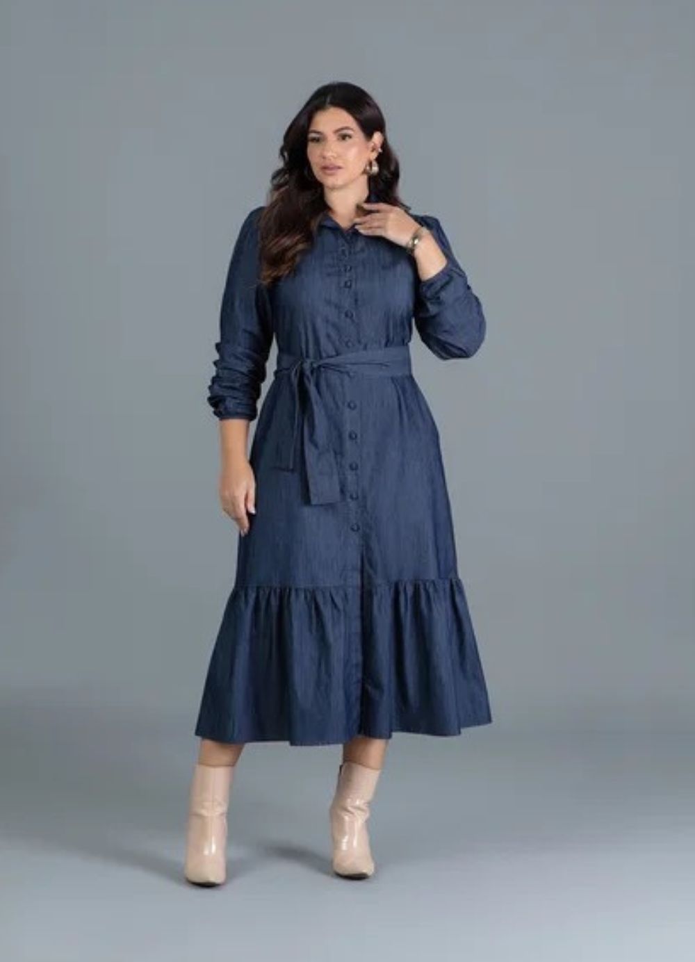vestido longuete jeans