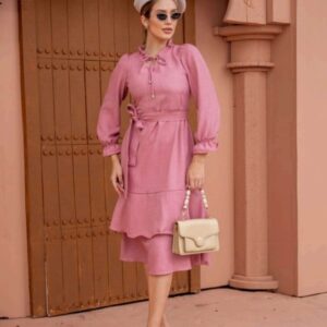 Vestido Manga Longa Midi Letícia Crepe Duna Airflow - Tam M