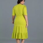 vestido midi canelado