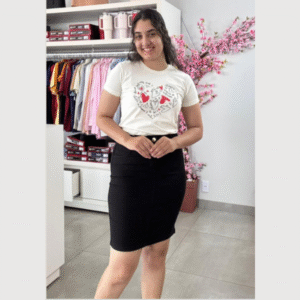 Saia Jeans Curta – Estilo Profissional