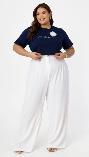 T-shirt plus size flor
