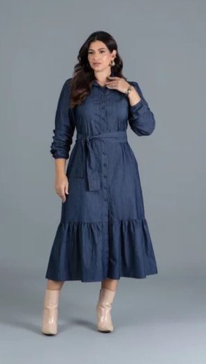 vestido longuete jeans